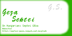 geza septei business card